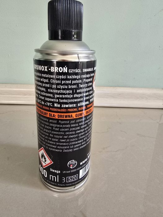 Spray do czyszczenia i konserwacji lufy broni 400ml brunox bron