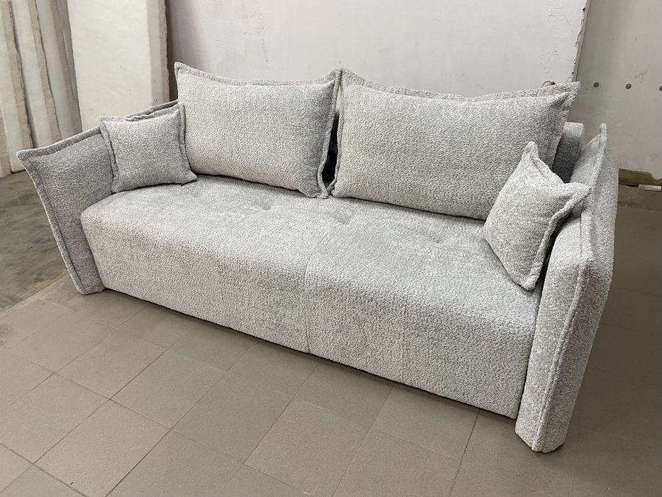 Nowoczesna szara kanapa rozkładana do mieszkania tkaniny do wyboru