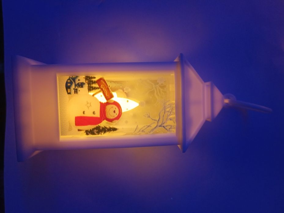 Latarenka lampion świąteczny Christmas biała 15cm nowy 1szt LED