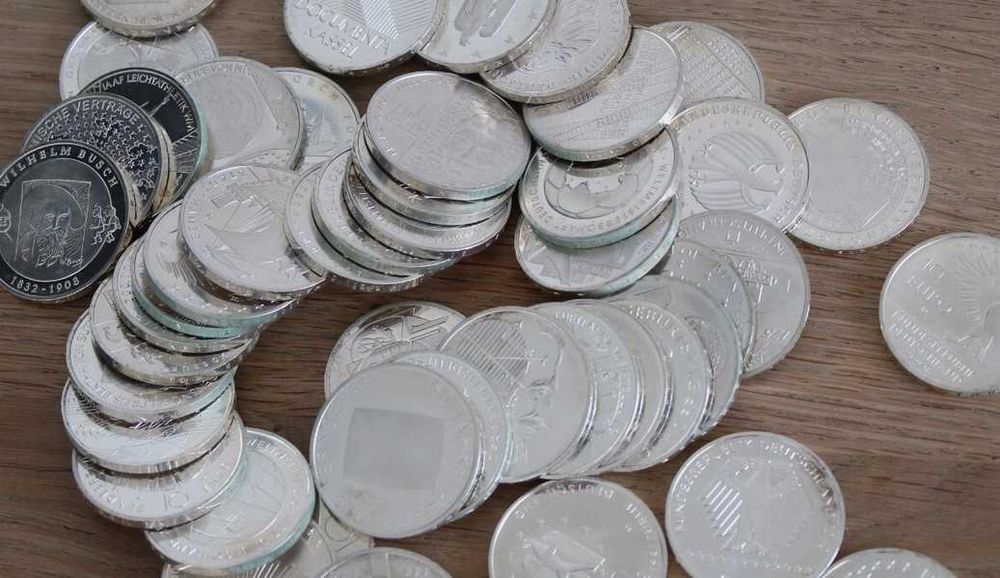 180szt. x 10 Euro Srebro .925, Niemcy 2002 do 2010, SREBRO