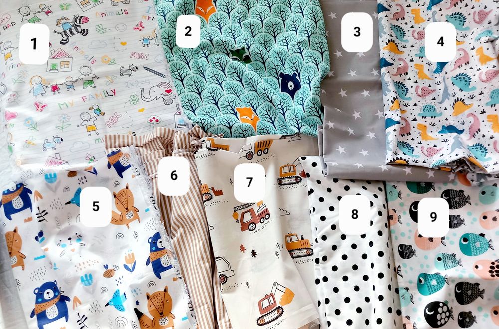 Zestaw DO WÓZKA do gondoli 50x75cm + PODUSZKA z falbanką MIŚ wyprawka