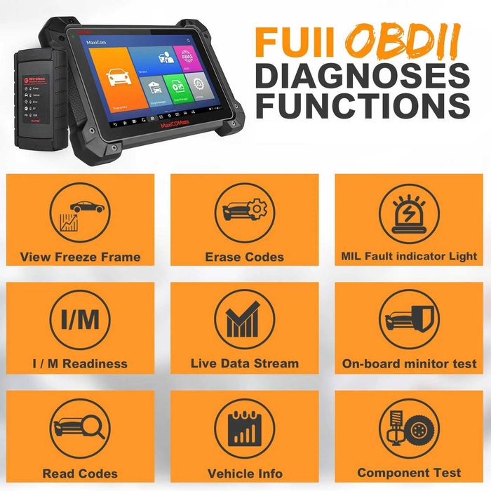 Autel MaxiCOM MK908 II Maq Diagnóstico OBD Codificação Online (NOVO)