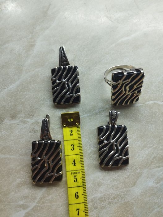 Кольцо и серьги ,подвес серебро