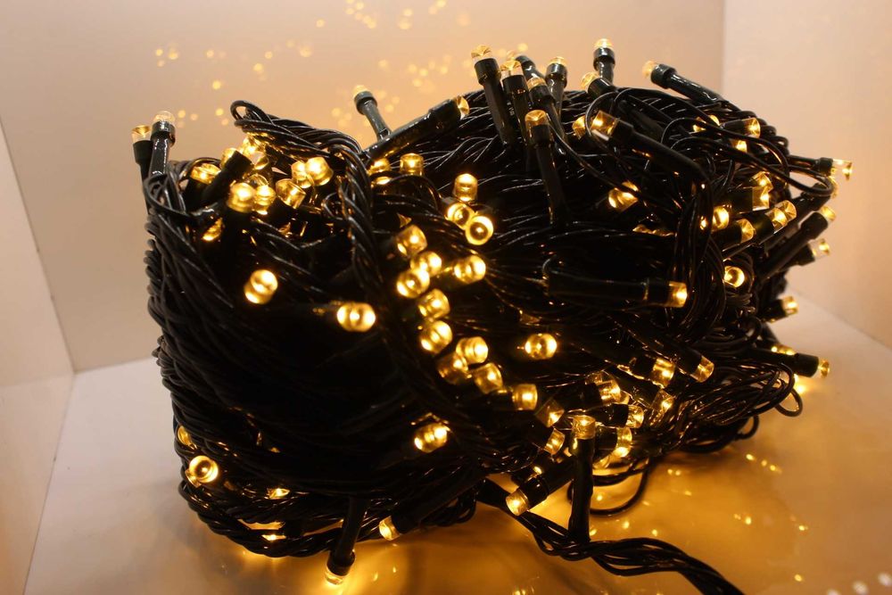 Lampki choinkowe 500 led ciepłe białe 21 metrów zewn i wewnetrzne prog