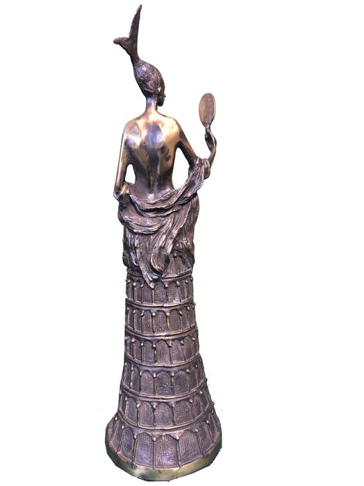Rzeźba brąz Tomasz SĘTOWSKI ( 1961 ), Kobieta z lustrem