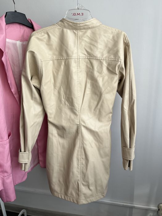 Beżowa kremowa sukienka koszulowa S/36