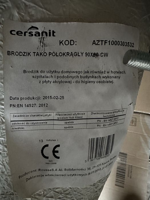 Brodzik TAKO półokrągły 90x90