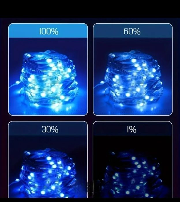 Умная светодиодная LED гирлянда Роса 10 метров