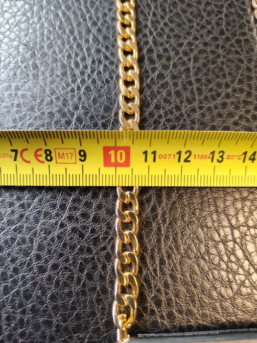 Łańcuch pancerka stal pozłacana 58cm