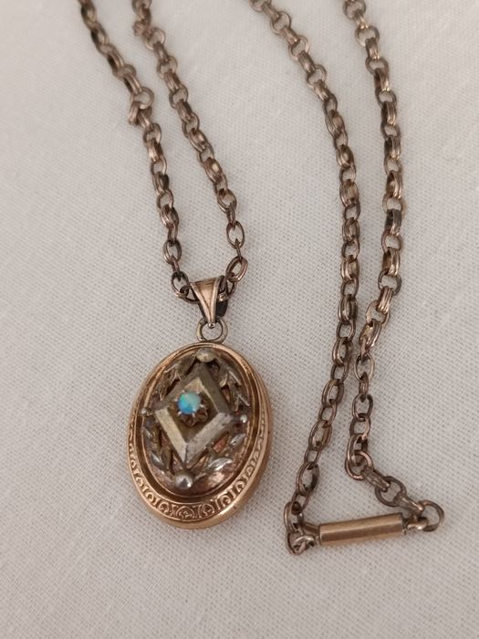 Антикварное ожерелье Кулон с опалом. 1930 годы .Редкость