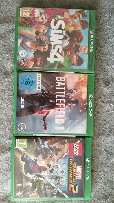 Gry Xbox one Sims 4 Battlefield 1 Marvel super Heroes 2