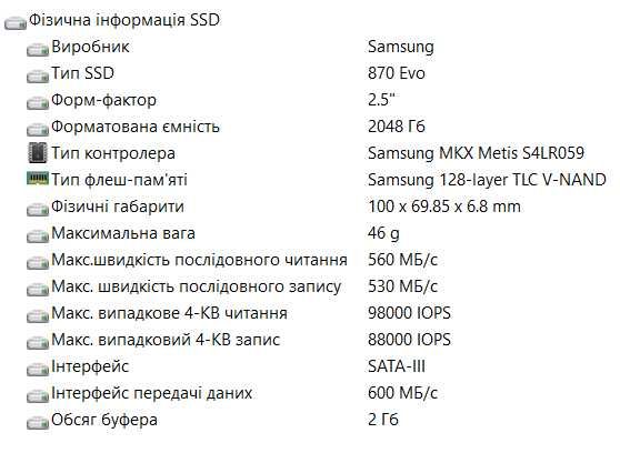 SSD Samsung 870 EVO 2TB SATA
