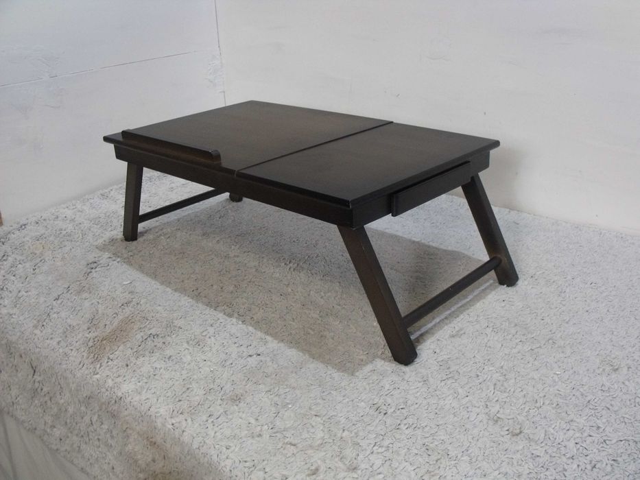 Stolik na laptopa pomocniczy bambusowy z regulacją Relaxdays