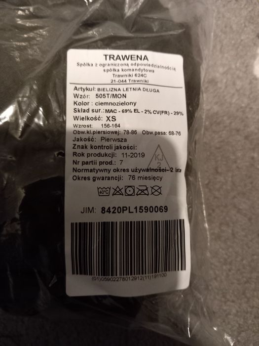 Bielizna letnia długa XS wzór 505T