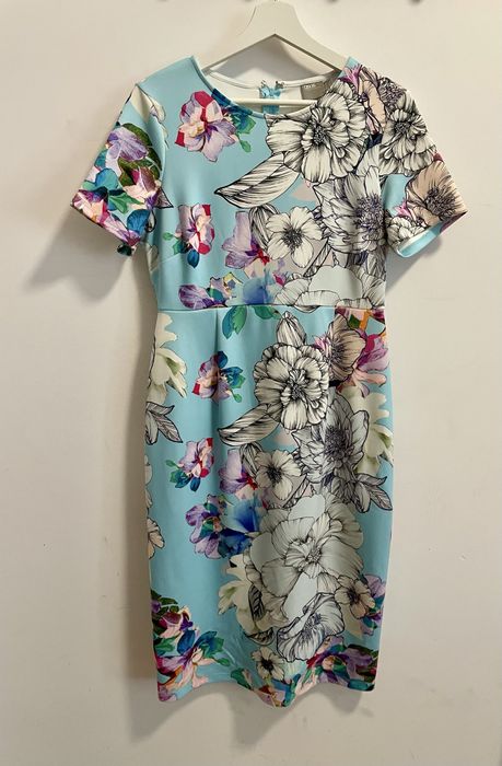 Niebieska sukienka w kwiaty ASOS 40