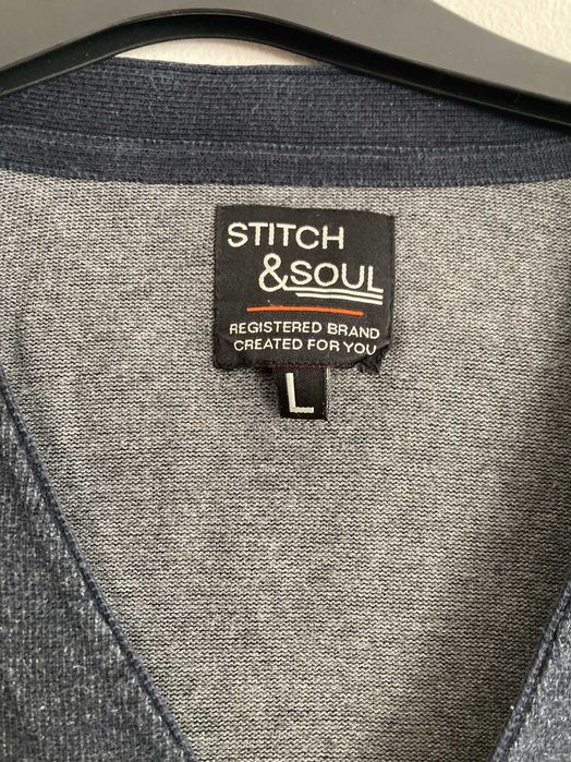 Ciemnoszary męski kardigan - Stitch & Soul - L - bardzo dobry stan