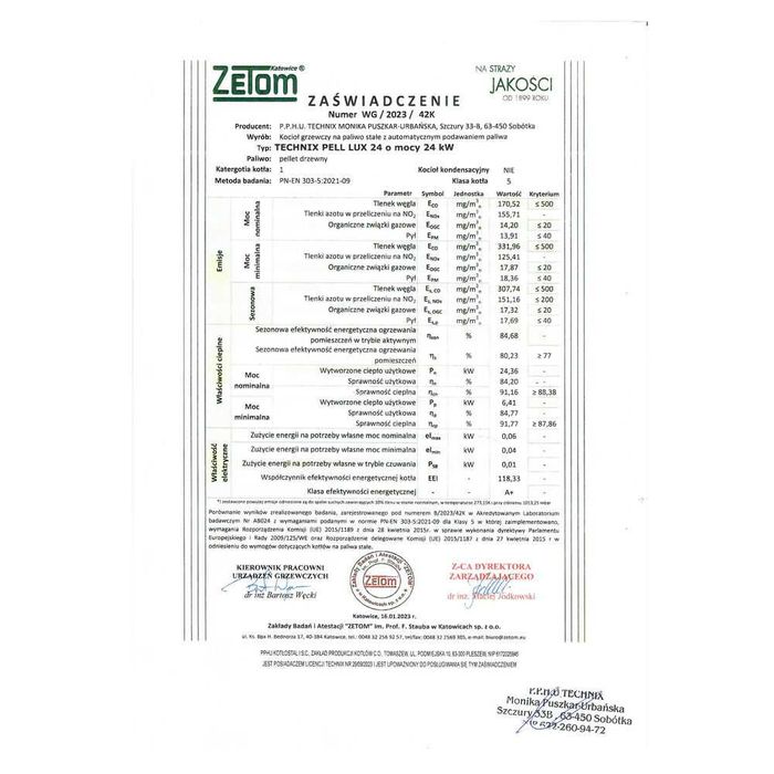 Kotły Kocioł Piec TECHNIX PELL LUX 24 kW na pellet - PRODUCENT