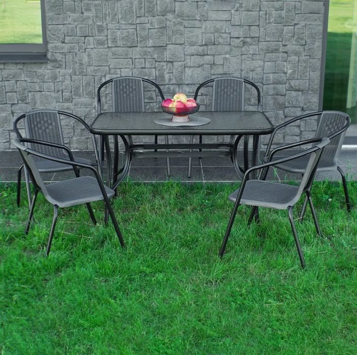 Комплект садових меблів 6 стільчиків і прямокутний стіл 120 *70см