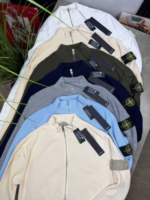 Кардиган Stone Island на блискавці чоловічий 12 кольорів S-2XL
