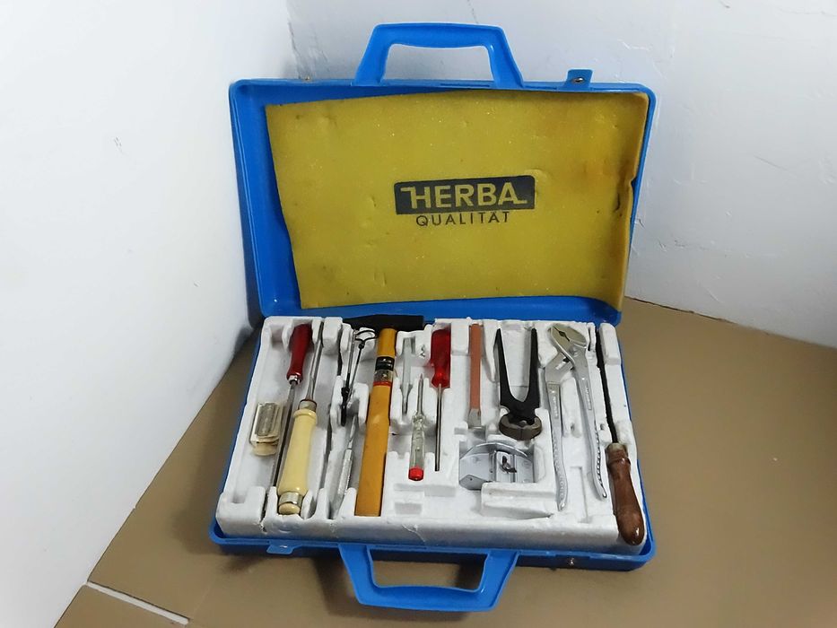 Narzędzia vintage HERBA Qualität Solingen – Zestaw w walizce, Stan Bardzo Dobry