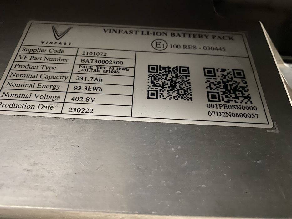 ВВБ , Акмулятор , Батарея 93.3 кВт Catl Vinfast VF8