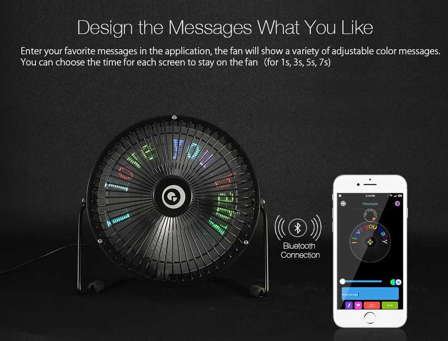 Digoo DG-TF111 (Ventilador Display Colorido bluetooth)64575301600002120