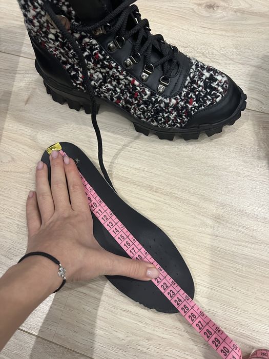 Демисезонні ботінки черевики шкіра+твід Moncler 37 розмір Prada оригінал