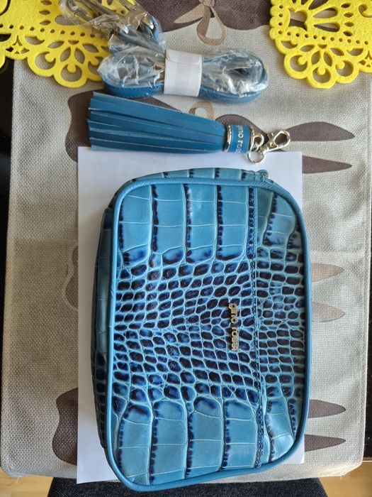 Torebka listonoszka Gino Rossi Croco Blue