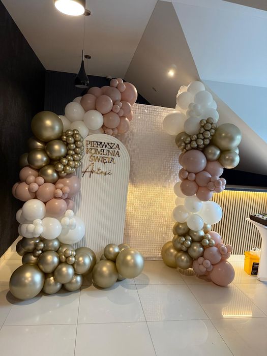 Ścianka balonowa do zdjęć komunia chrzest cekiny 18 neon 30 cekiny 40