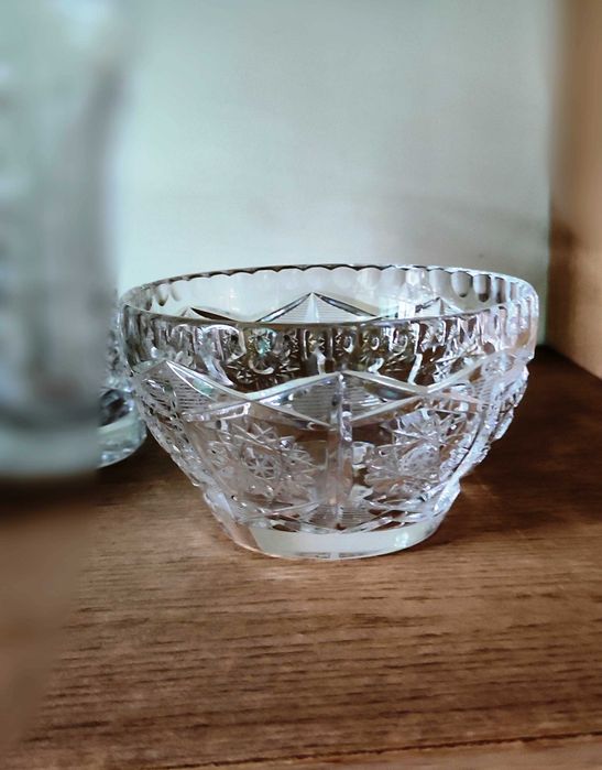 Kryształowa salaterka, owocarka, miseczka, PRL, vintage