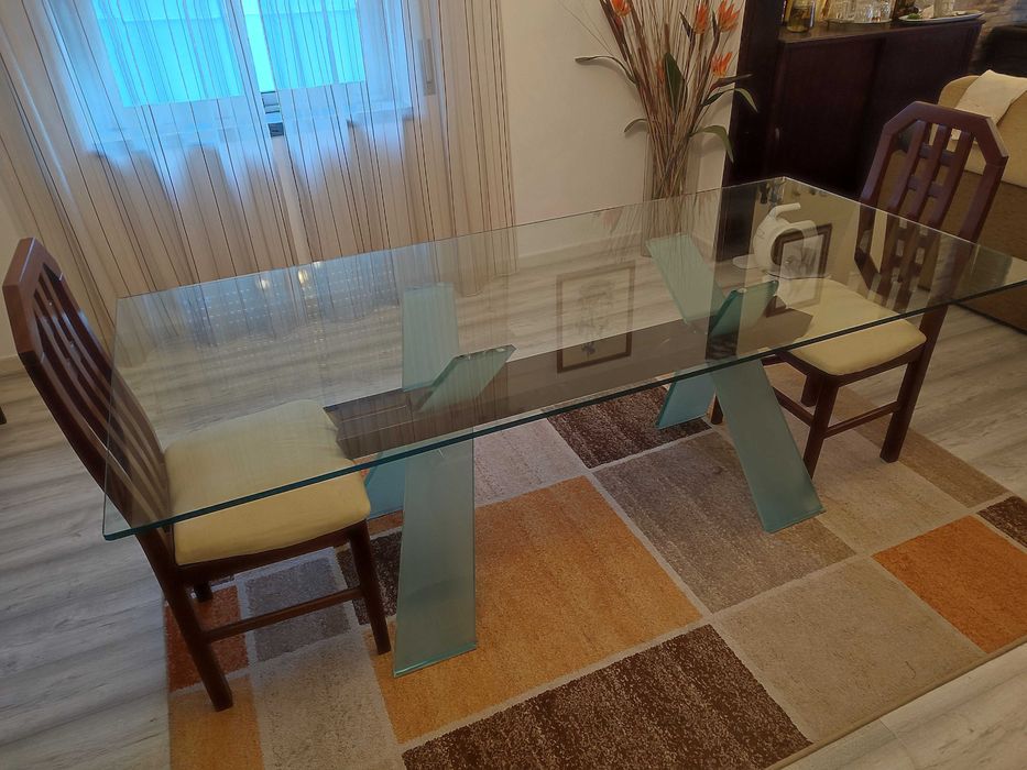 Mesa jantar vidro 200x90