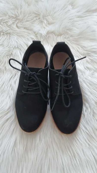 Czarne Klasyczne buty do pracy, jesienne, rozmiar 36