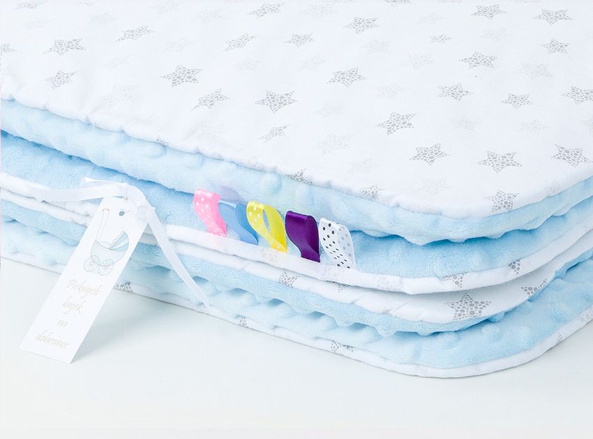 Manta para bebe com peluche 75 x 100 cm dupla face 100 algodao