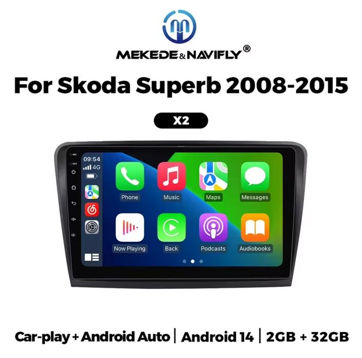 Магнітола Skoda Superb 2, шкода суперб 2008-2015 штатна магнитола