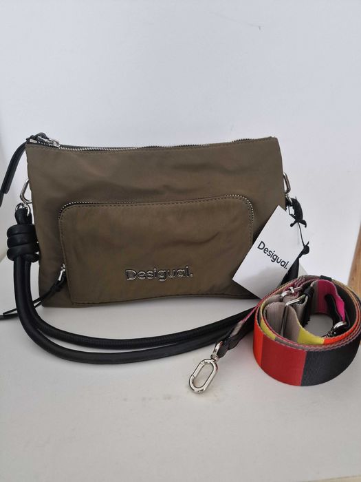 Torebka Desigual, krótki i długi pasek, zielona, jak nowa