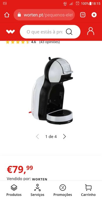 Máquina de Café KRUPS Dolce Gusto Mini Me KP123BP0 Cinzento