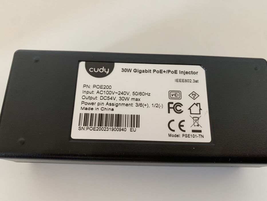 Cudy 30W Gigabit PoE+/PoE Injector