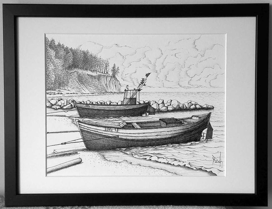 Obraz Orłowo 30x40 okno 24x30 narysowany Oferuje autor Jerzy Okoń