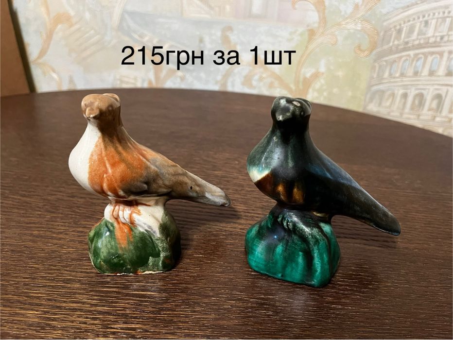 Керамические статуэтки.Майолика,птица Дрофа,верблюд,крокодил,лисички
