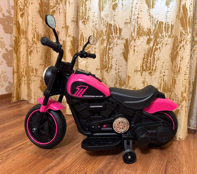 Електромотоцикл на акумуляторі Chopper FASTER, рожевий