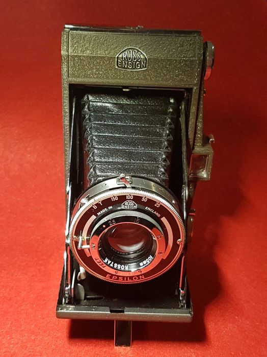 Câmera Vintage Ross Ensign Folding, com Lente Epsilon e Bolsa