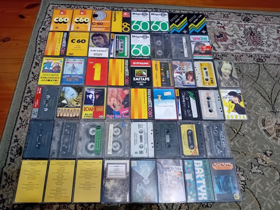Kasety Magnetofonowe, Różne, Zestaw 50 Sztuk, WYPRZEDAŻ, OKAZJA !!