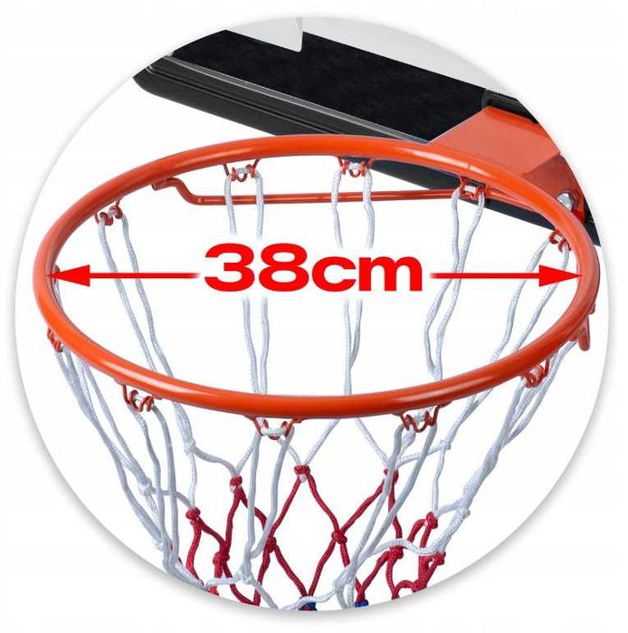 Kosz do Koszykówki Regulowany Wolnostojący Duży Stabilny Mobilny 150-210cm