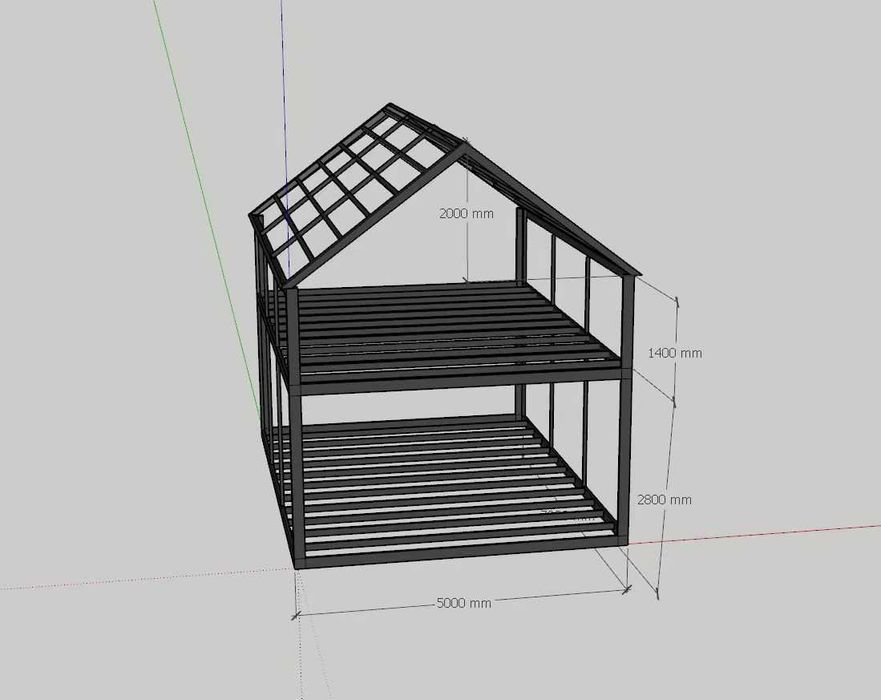 Systemowa Konstrukcja Dwupoziomowa 70 m² – Antracyt Premium (5x7 m)