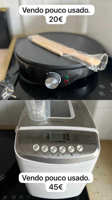 Maquina de pão e crepeira semi novos