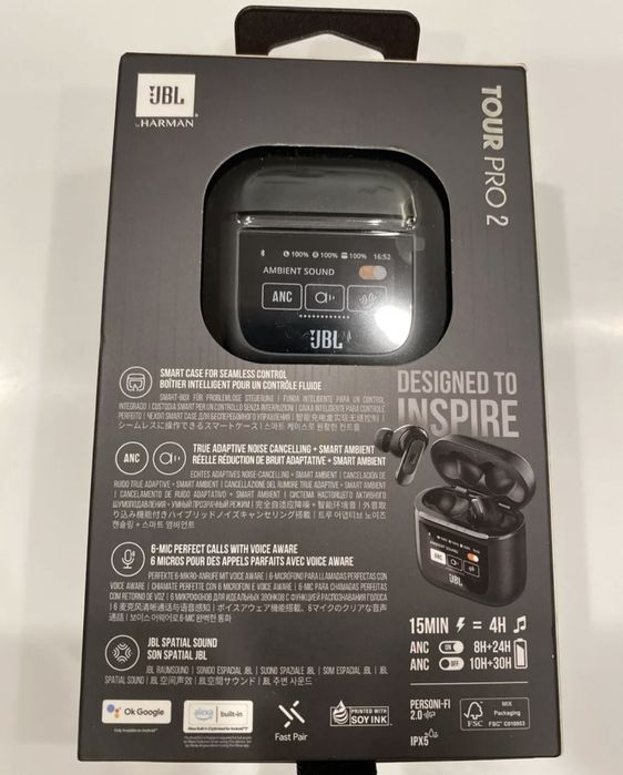 JBL World Tour 2 pretos earphones