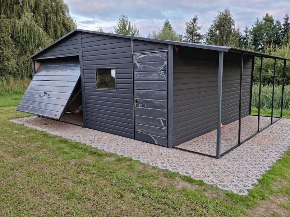 Garaż 3x5 plus 1,5m wiaty OKAZYJNA CENA profil OCYNK