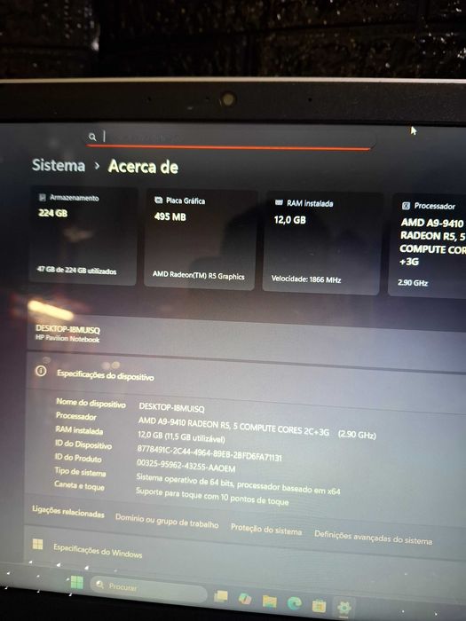 HP 15.6" Touch | 12GB RAM | SSD 240GB | Windows 11