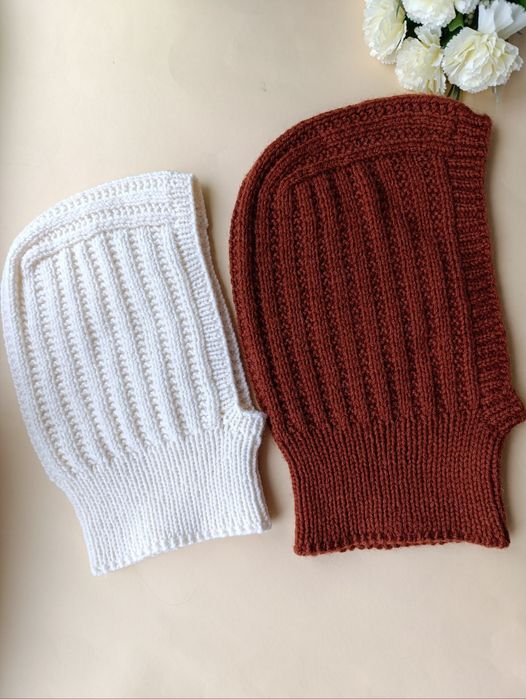 В'язані вироби ручної роботи Балаклава в'язана трендова шолом кроше че