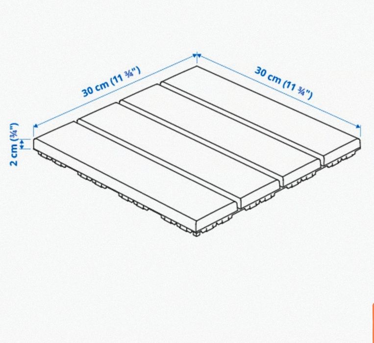 Pavimento exterior Runnen IKEA (36unidades)